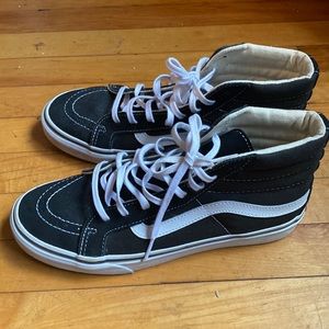 Vans black hi tops size 6 men 7.5 women